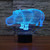 Rhino Style 3D Touch Switch Control LED Light , 7 Color Discoloration Creative Visual Stereo Lamp Desk Lamp Night Light