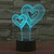 Double Heart Balloon Style 3D Touch Switch Control LED Light , 7 Color Discoloration Creative Visual Stereo Lamp Desk Lamp Night Light