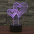 Double Heart Balloon Style 3D Touch Switch Control LED Light , 7 Color Discoloration Creative Visual Stereo Lamp Desk Lamp Night Light