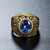 Retro Round Gemstone Carved Soldier Army Military Titanium Steel Ring for Men, US Size: 11, Diameter: 20.7mm, Perimeter: 65mm(Blue)