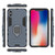 For iPhone XS Max PC + TPU Shockproof Protective Case with Magnetic Ring Holder (Navy Blue)