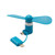 Fashion 8pin & Micro USB Ports Mini Fan with Two Leaves, For Mobile Phone with OTG Function & 8pin & Micro USB Ports(Blue)