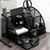 Deli 9200 Full Metal Hollow Pen Holder Office Supplies Storage Box(Black)