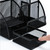 Deli 9200 Full Metal Hollow Pen Holder Office Supplies Storage Box(Black)