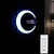 LED Mirror Hollow Wall Clock 7-color Switch Electronic Digital Display Wall Clock(White)