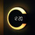 LED Mirror Hollow Wall Clock 7-color Switch Electronic Digital Display Wall Clock(White)