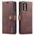 For OnePlus Nord 2 5G DG.MING Crazy Horse Texture Flip Detachable Magnetic Leather Case with Holder & Card Slots & Wallet(Red)