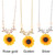 Delicate Sunflower Pendant Necklace Women Creative Imitation Pearls Jewelry Necklace(Silver)