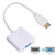 20cm HDMI 19 Pin Male to VGA Female Cable Adapter(White)