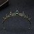 Vintage Small Baroque Green Crystal Tiaras Crowns for Women Girls Bride Wedding Hair Jewelry Accessories as show