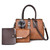 3 in 1 Casual PU Shoulder Bag Ladies Handbag Messenger Bag with Plush Ball