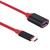 15cm Aluminum Alloy Head USB-C / Type-C 3.1 Male to USB 3.0 Female OTG Converter Adapter Cable(Red)