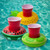 Inflatable Watermelon Shaped Floating Drink Holder, Inflated Size: About 19 x 19cm