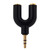 3.5mm Stereo Male to Dual 3.5mm Stereo Female Splitter Adapter(Black)