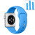 For Apple Watch Series 9&8&7 41mm / SE 3&SE 2&6&SE&5&4 40mm / 3&2&1 38mm High-performance Ordinary & Longer Rubber Sport Watch Band with Pin-and-tuck Closure(Blue)