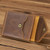 1071 Men Crazy Horse Leather Driver License Storage Wallet(Yellow Brown)