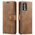 For OnePlus Nord 2 5G DG.MING Crazy Horse Texture Flip Detachable Magnetic Leather Case with Holder & Card Slots & Wallet(Brown)