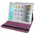 360 Degree Rotatable Leather Case with Sleep / Wake-up Function & Holder for New iPad (iPad 3)(Purple)