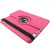 360 Degree Rotatable PU Leather Case with Holder for New iPad (iPad 3) / iPad 2 / iPad 4, Red Plum