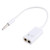 3.5mm Aux Audio Splitter Cable, Compatible with Phones, Tablets, Headphones, MP3 Player, Car/Home Stereo & More(White)