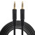 Aux Cable, 3.5mm Male Mini Plug Stereo Audio Cable, Length: 3m (Black + Gold Plated Connector)