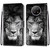 For Xiaomi Redmi Note 9 5G / Note 9T Coloured Drawing Cross Texture Horizontal Flip PU Leather Case with Holder & Card Slots & Wallet & Lanyard(Black White Lion Head)