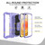For iPhone 12 mini PC + Rubber 3-layers Shockproof Protective Case with Rotating Holder (Purple)