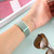 For Fitbit Versa / Versa 2 Nylon Watch Band with Hook and Loop Fastener(Green Gray)