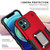 For iPhone 12 Ring Holder Non-slip Armor Phone Case(Blue)
