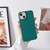 For iPhone 12 Liquid Silicone Electroplating + Flannel Phone Case(Dark Green)
