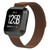 For Fitbit Versa Milanese  Watch Band, Size:L(Coffee)