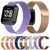 For Fitbit Versa Milanese  Watch Band, Size:L(Coffee)