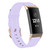 For Fitbit Charge 4 / Charge 3 / Charge 3 SE Stainless Steel Head Grain Nylon Denim Replacement Strap Watchband(Light Purple)