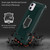 For iPhone 12 / 12 Pro Carbon Fiber Protective Case with 360 Degree Rotating Ring Holder(Green)