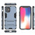 For iPhone 12 mini PC + TPU Shockproof Protective Case with Invisible Holder(Navy Blue)