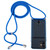 For iPhone 12 mini Transparent TPU Protective Case with Lanyard & Card Slot(Blue)