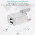 2-Ports 5V 2A USB Charger Adapter(White)