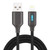 8 Pin Interface Zinc Alloy Marquee Luminous Intelligent Automatic Power off Charging Data Cable(black)