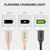 8 Pin Interface Zinc Alloy Marquee Luminous Intelligent Automatic Power off Charging Data Cable(black)