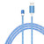 2 in 1 USB to 8 Pin + Type-C / USB-C Magnetic Absorption Colorful Streamer Mobile Phone Charging Cable, Length: 1m(Blue Light)