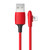 ENKAY Hat-Prince ENK-CB211 2.4A USB to 8 Pin 90 Degree Elbow Silicone Data Sync Fast Charging Cable, Cable Length: 1.8m(Red)