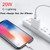 PD 20W Single USB-C / Type-C Port Travel Charger + 3A PD3.0 USB-C / Type-C to 8 Pin Fast Charge Data Cable Set, US Plug 2m