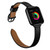 14mm Leather Watch Band For Apple Watch Series 9&8&7 41mm / SE 3&SE 2&6&SE&5&4 40mm / 3&2&1 38mm(Black Black Buckle)
