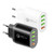 QC-04 QC3.0 + 3 x USB2.0 Multi-ports Charger with 3A USB to 8 Pin Data Cable, EU Plug(Black)