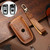 Hallmo Car Cowhide Leather Key Protective Cover Key Case for Old BMW(Brown)