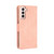 For Samsung Galaxy S21 5G Skin Feel Calf Pattern Horizontal Flip Leather Case with Holder & Card Slots & Photo Frame(Pink)