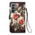 For Samsung Galaxy S21 5G Colored Drawing Pattern Plain Weave Horizontal Flip Leather Case with Holder & Card Slot & Wallet & Lanyard(Roses On Black)