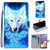 For Samsung Galaxy A32 5G Coloured Drawing Cross Texture Horizontal Flip PU Leather Case with Holder & Card Slots & Wallet & Lanyard(Dick Rose Wolf)
