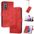 For Samsung Galaxy S21+ 5G Cubic Skin Feel Flip Leather Phone Case(Red)