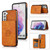 For Samsung Galaxy S21+ 5G Calf Texture Magnetic Card Bag PU Phone Case(Brown)